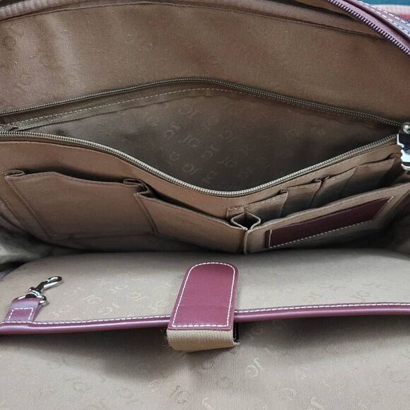 Jack Georges Black Brown Canvas Leather Messenger Laptop Bag Carry On Simple - Picture 8 of 12